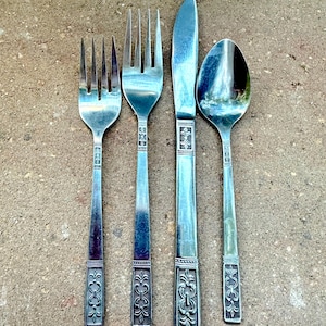 Vintage Mid-Century Inox / 5 couverts 4 pièces / Ensemble de 20 couverts en acier inoxydable Customcraft