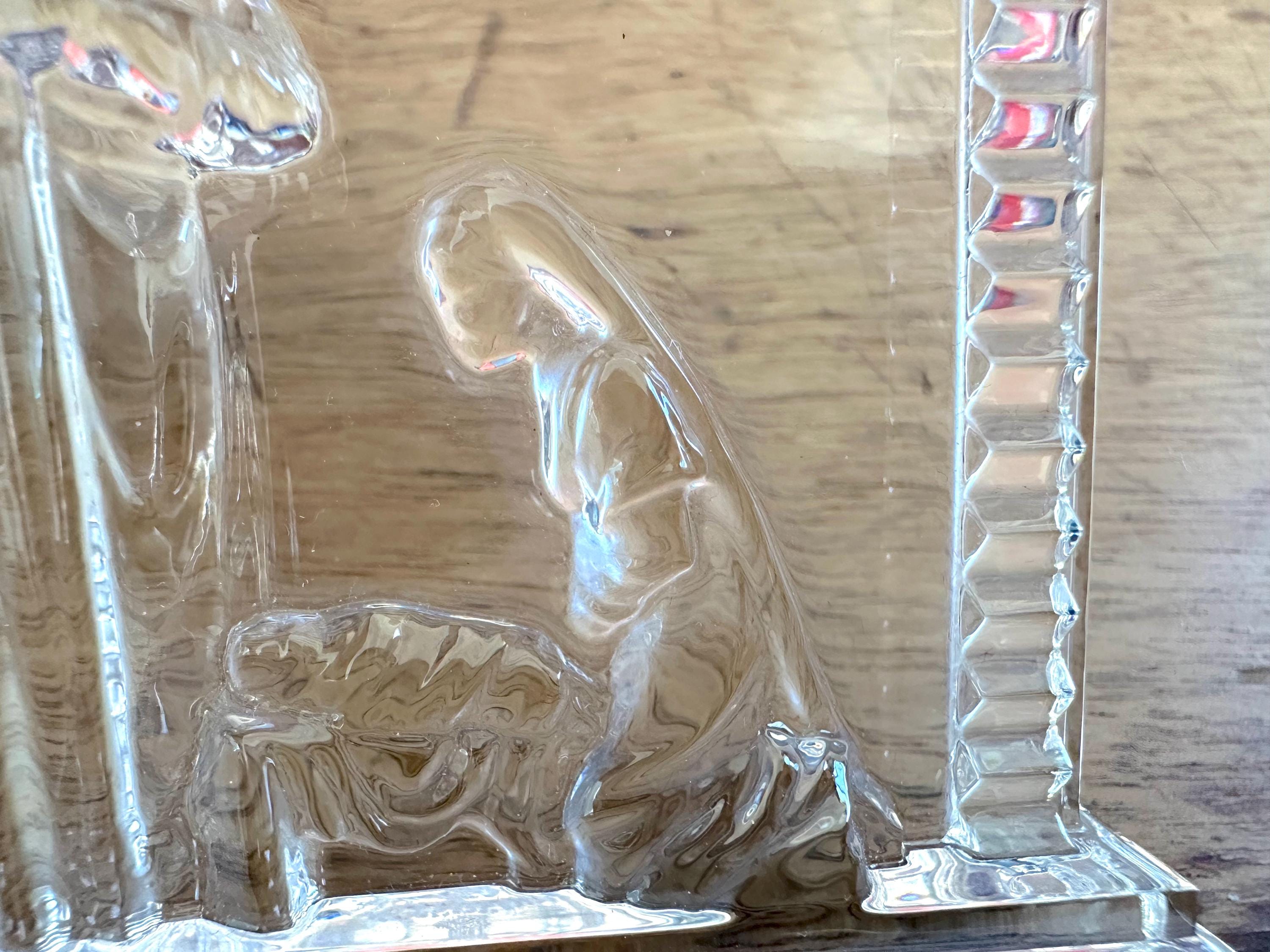 Vintage Waterford Crystal Nativity Scene, Christmas Ornament, 4.5