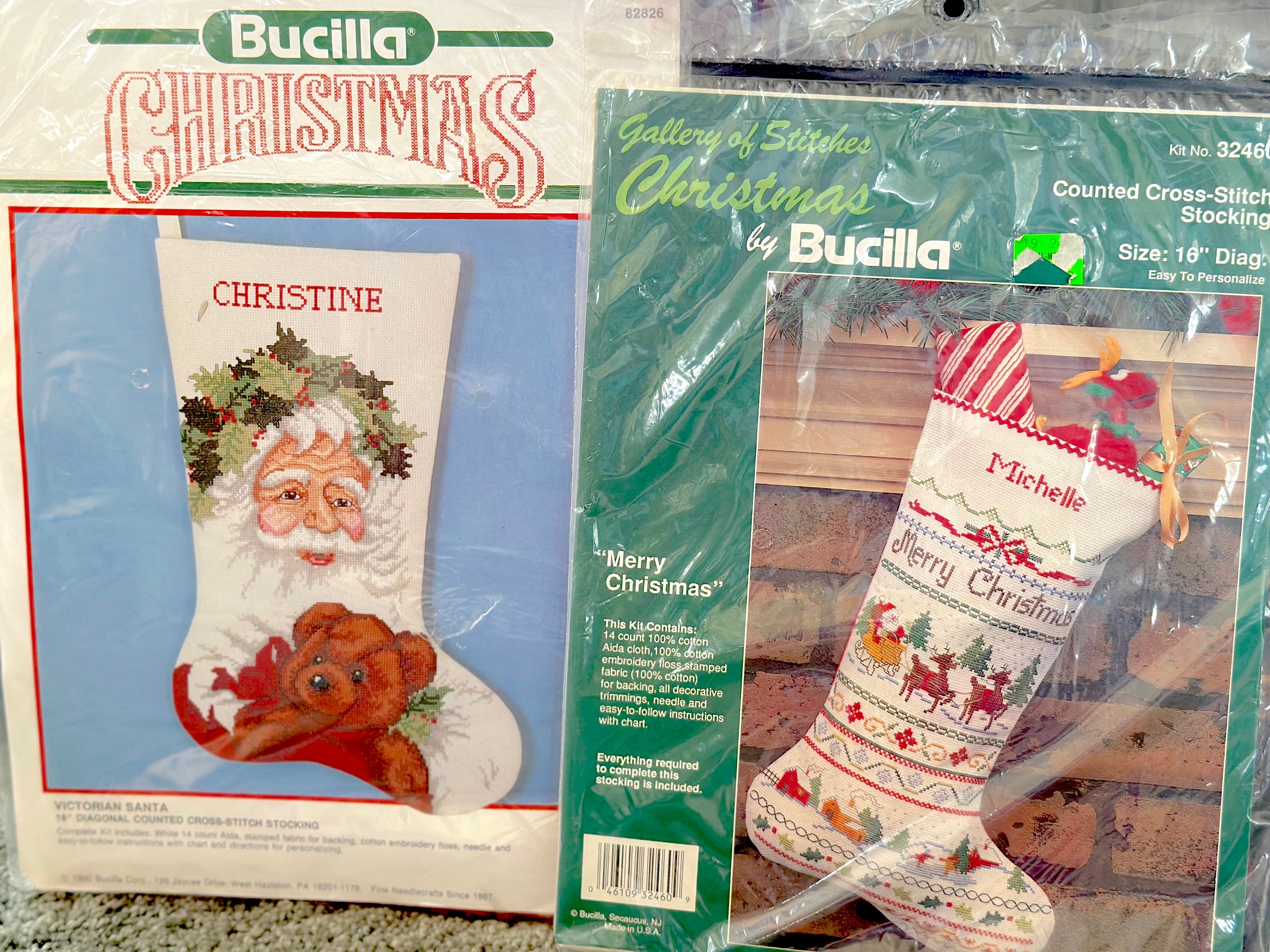 Counted Cross Stitch Stocking Kit, Vintage / Christmas Stocking