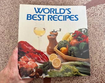 Vintage Spiral Bound Cookbook from 1988: "World's Best Recipes"