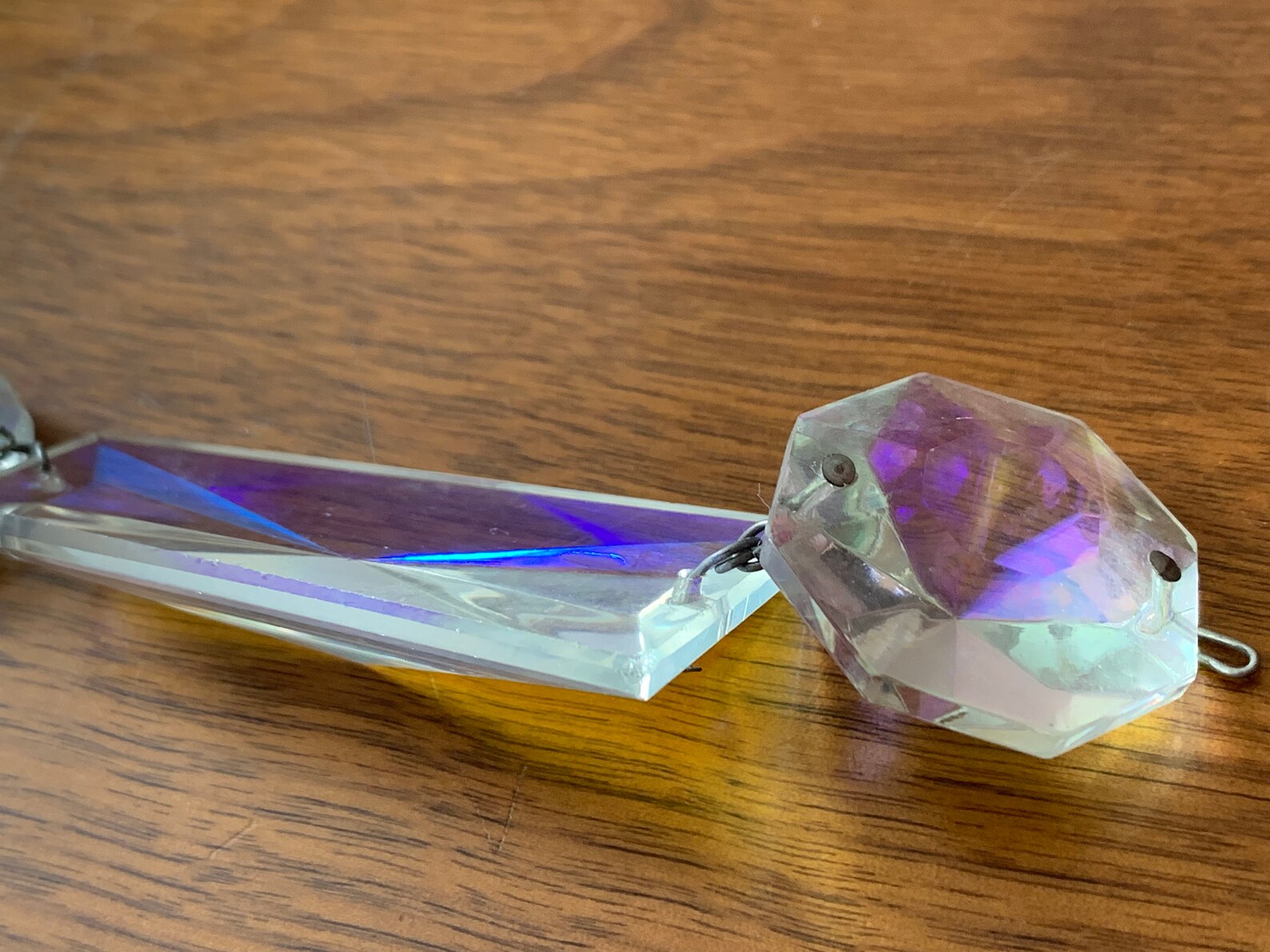 Hanging Crystal Prisms Pair / Long Vintage Crystal Prisms for Etsy