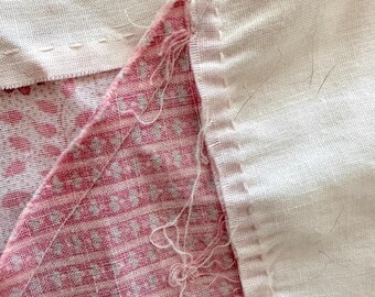 Vintage Hand-stitched Patchwork Quilt Top, Embroidered Names