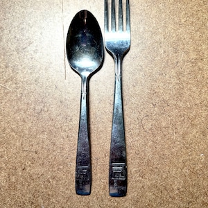 Vintage Holiday Inn Stainless Dinner Fork and Teaspoon / Holiday Inn Silverware by Imperial