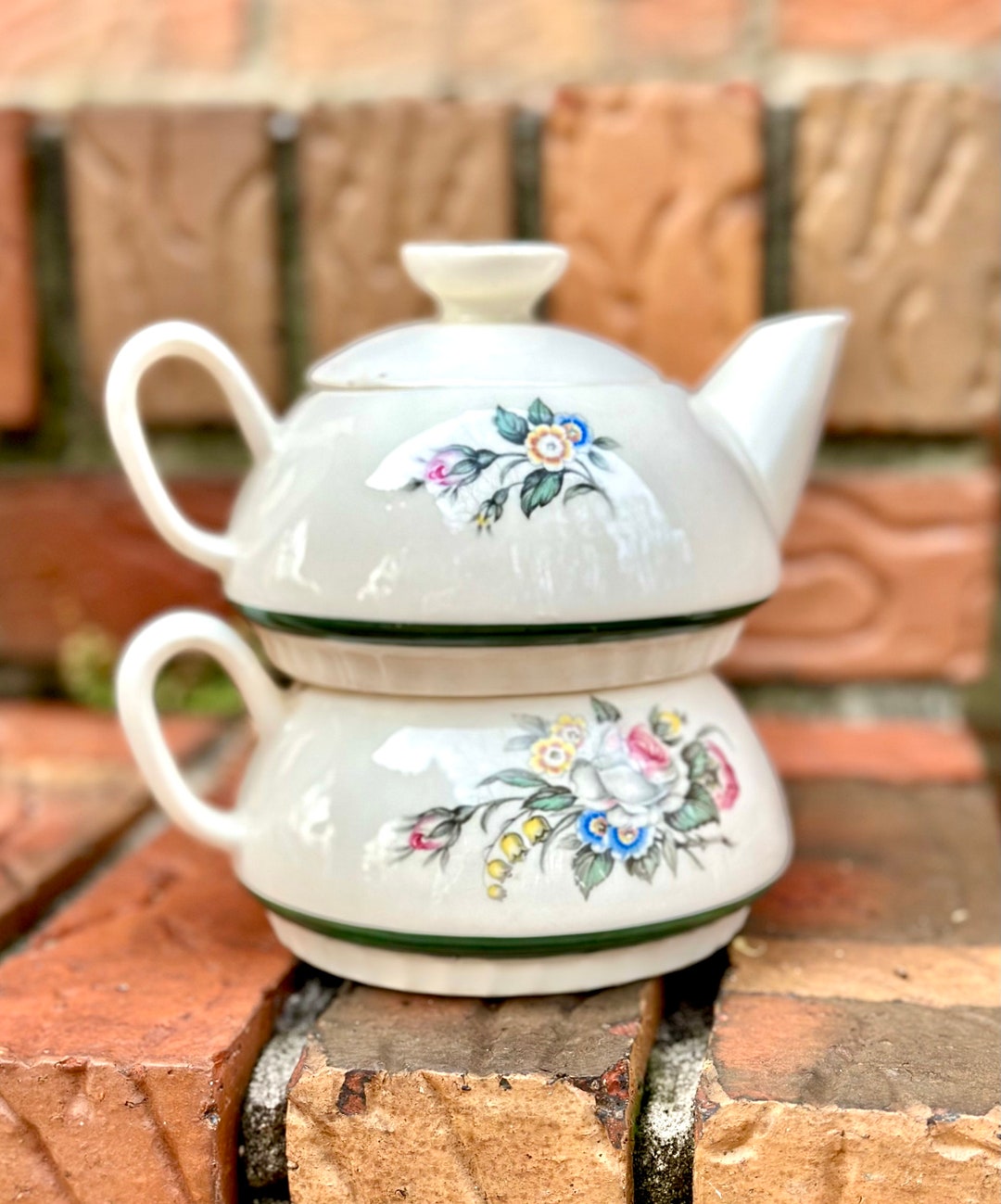 Vintage Sugar and Creamer Set / Mid Century Floral Sugar and Etsy