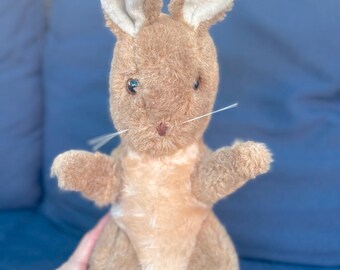 Vintage Eden Plush Bunny Rabbit, Fluffy Tail, 12" Stuffed Animal