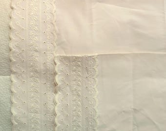 Vintage JC Penny Eyelet Pillowcases in Very Pale Pink