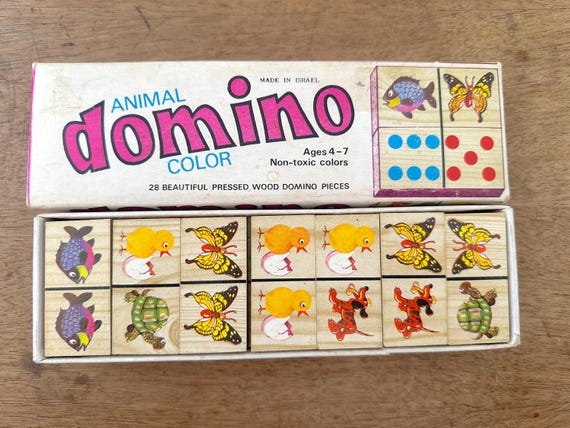 Vintage Wooden Animal Dominoes Set, Made in Israel - Etsy