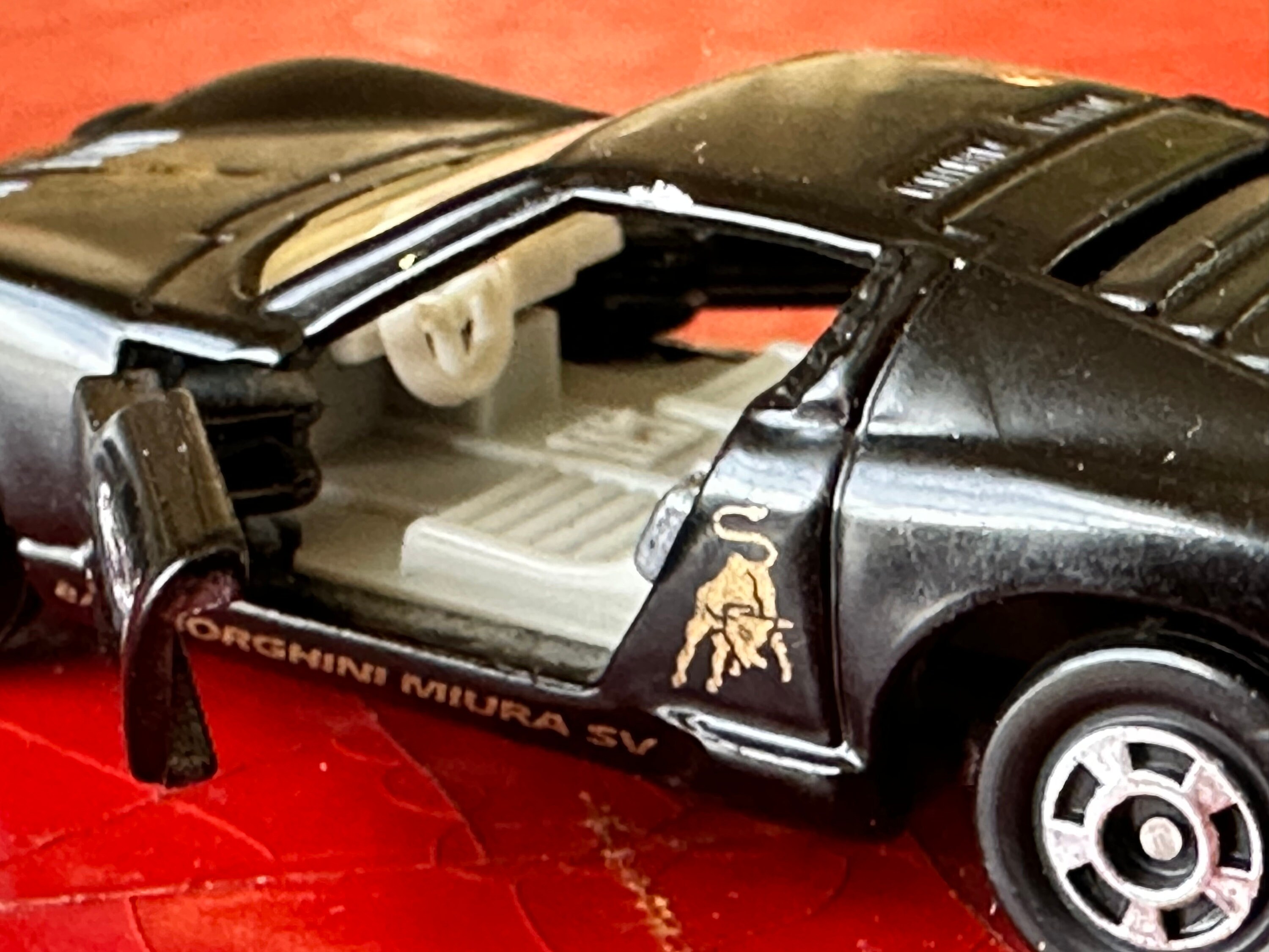 1977 Tomica No 5 Lamborghini Miura SV in Black With Gold Decals