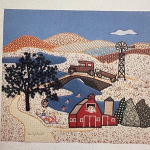 Vintage Farm Scene Applique Quilted Wall Hanging Pattern Book / Full Size Patterns for Hangings for All Four Seasons