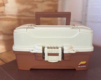 Vintage Plano Tackle Box in Brown and Tan With 3-tier Lift-up