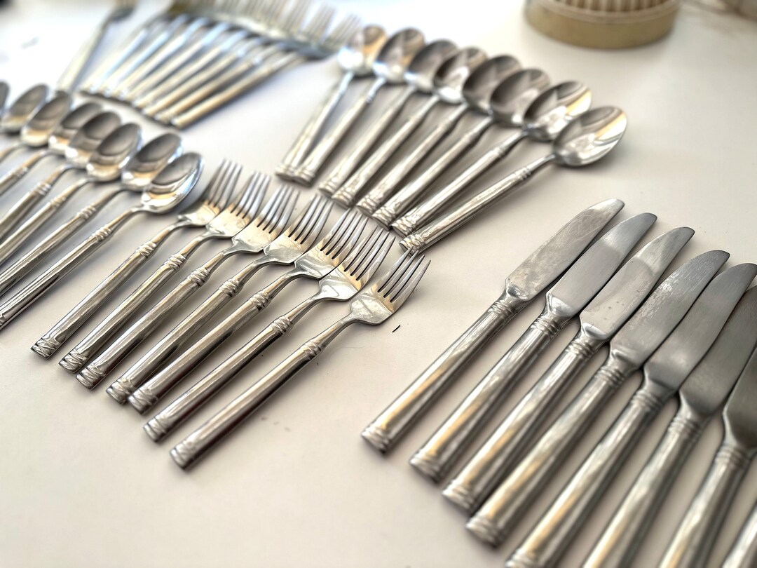 Very Heavy Stainless Flatware for Six People by Point Zero / Vintage
