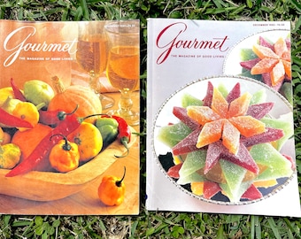 Pareja de revistas Vintage Gourmet: diciembre de 1985 y noviembre de 1987