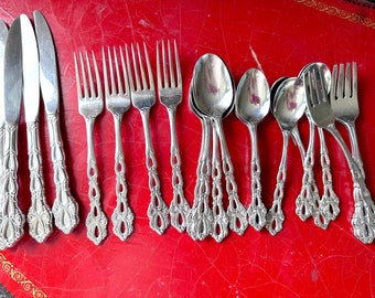 Vintage Oneida Community Chandelier Extra Pieces: Dinner Forks, Salad Forks, Soup Spoons, Teaspoons, Knives, Ice Cream Spoons