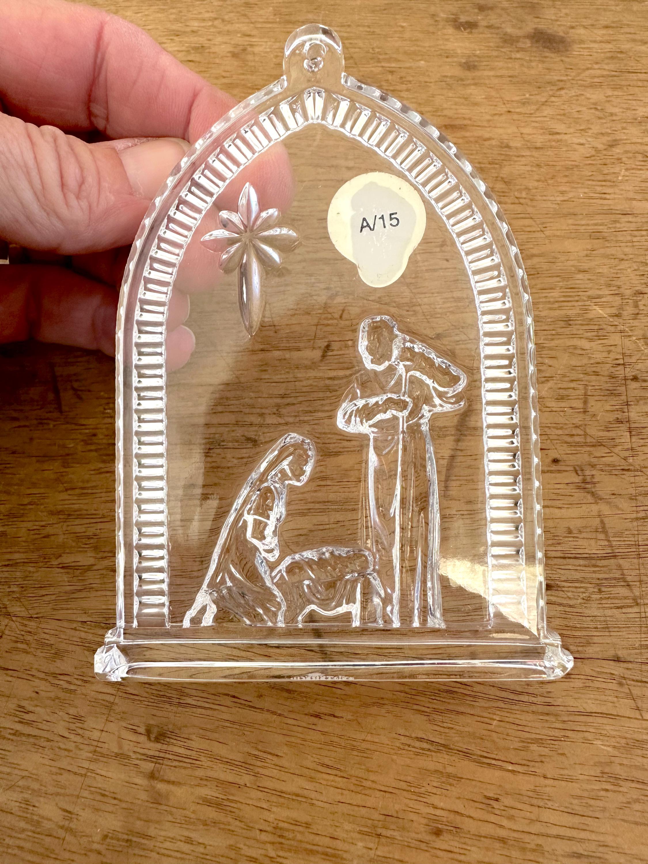 Vintage Waterford Crystal Nativity Scene, Christmas Ornament, 4.5