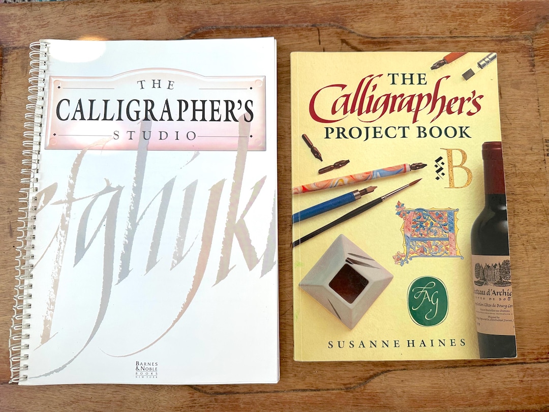 Vintage Calligraphy Guide Books, Pair: "the Calligrapher's Project Book" and "the Calligrapher's ...