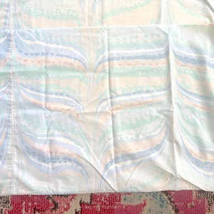 Vintage Soft Pillowcases, Pair, Standard Sized by Stevens with Pale Blue, Green, and Peach Hues