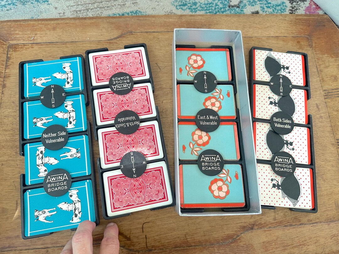 Vintage Awina Duplicate Bridge Board Sets From Milton Bradley in ...