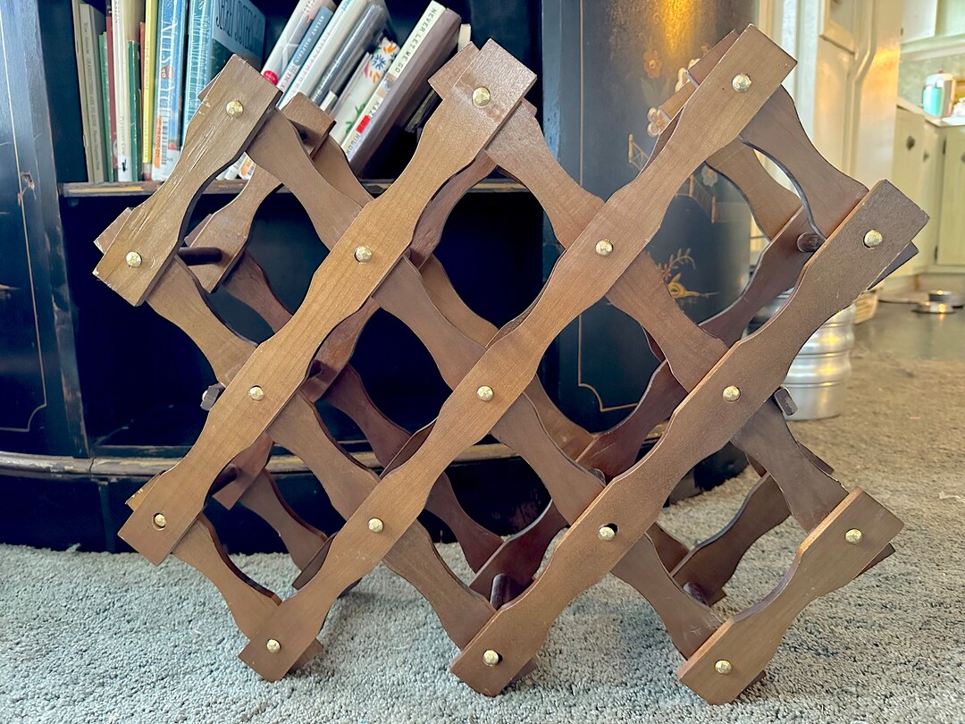 Lucas Box Rack Vintage Wooden Accordion Wine Rack by Lucas - Etsy
