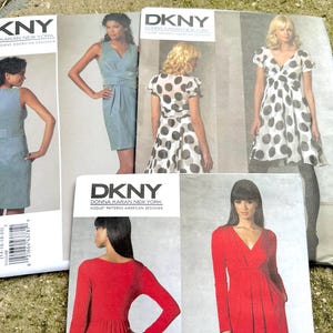 Vintage Sewing Patterns by DKNY for Vogue / Vogue Donna Karan New York Dress Patterns, Choice of 3 Styles