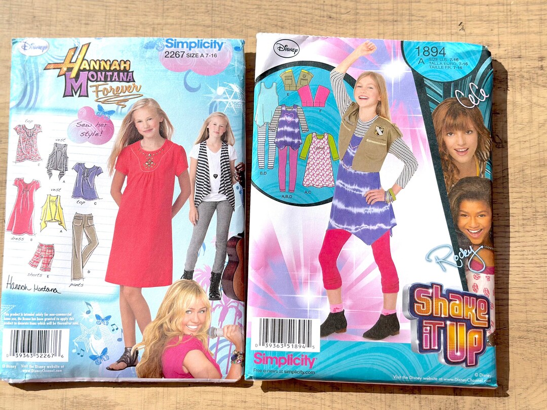 Girl Disney Pattern Two Girls' Disney TV Show Sewing Patterns Size 7-16/