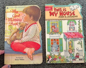 Zwei 1980er Jahre Goldene stabile Form Bücher: Baby Bord Bücher für Baby, Kleinkind, Vorschulkind