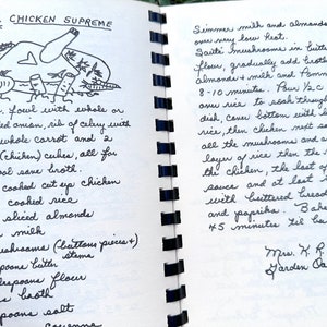 Obscure vintage kookboek van het Sycamore Municipal Hospital: alle handgeschreven recepten in schrift!