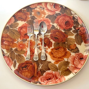 レトロ◆KESWICK TRAYS◆グラスファイバー◆薔薇◆特大トレイ◆イギリス レトロ◇KESWICK TRAYS◇グラスファイバー◇薔薇◇特大トレイ