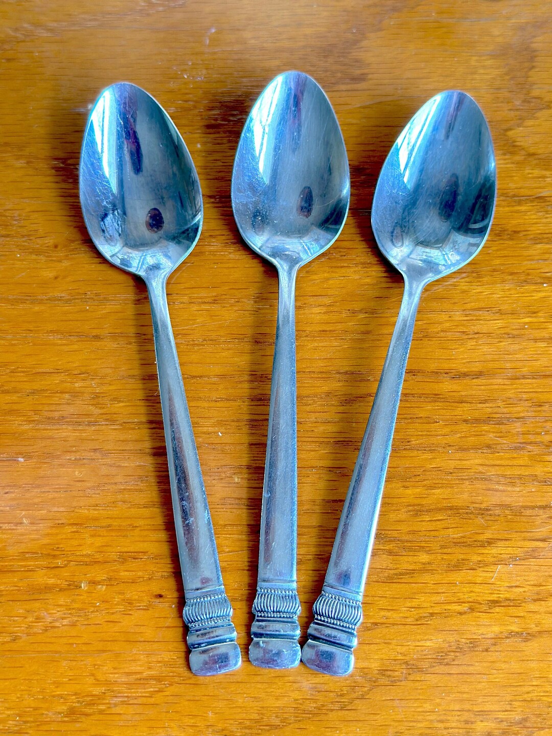 Vintage Stainless Flatware by Edward Don & Co. Korea / Three Teaspoons