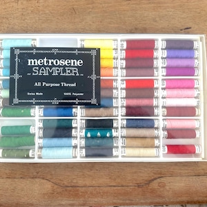 Vintage 60-Spool Metrosene Sampler All Purpose Thread Set in Original Case (3 Spools Missing)