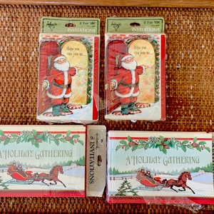 Vintage Hallmark Einladungen NIP / 24 Holiday Gathering or a Jolly Good Time: Vintage Weihnachtsparty-Einladungen / Lot von 3 Paketen