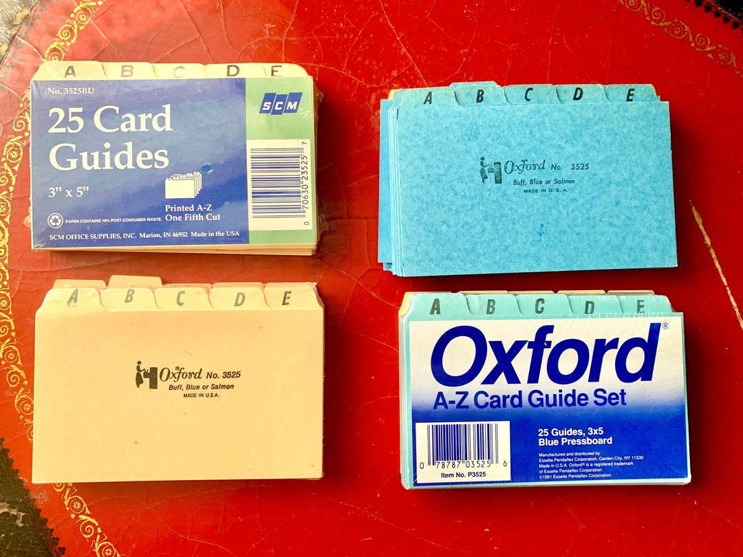 index-card-divider-sets-3x-5-index-card-dividers-vintage-etsy