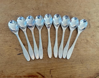 12 Small Vintage Air Canada Stainless Spoons