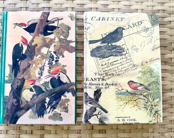 Two Vintage Journals with Birds on Covers / Lovely Nature Writing Gift / Bird Watcher Gift