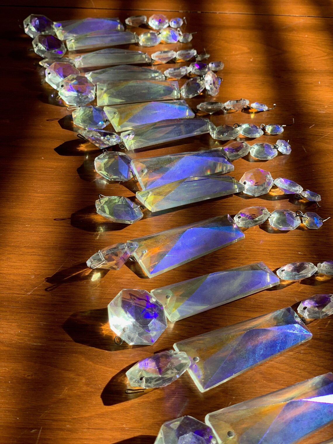 Hanging Crystal Prisms Pair / Long Vintage Crystal Prisms for Etsy