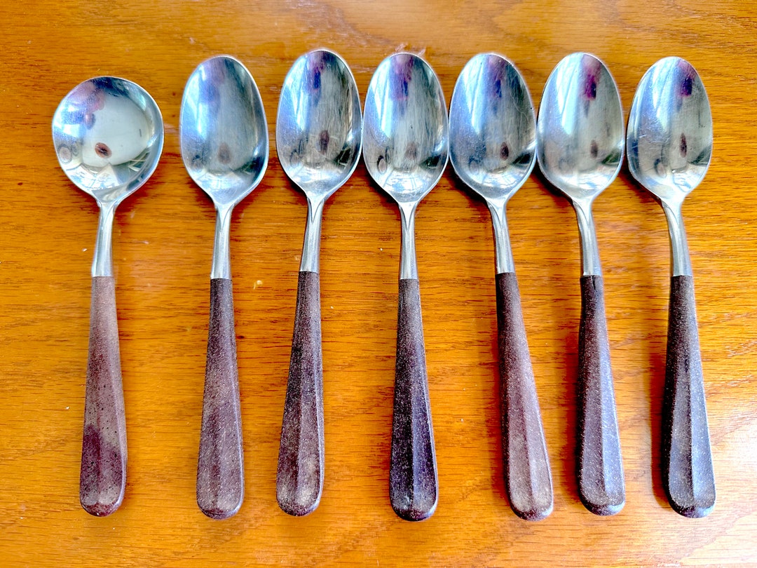 Midcentury Ekco Eterna Stainless Spoons, Set of 9 / Eight Eterna