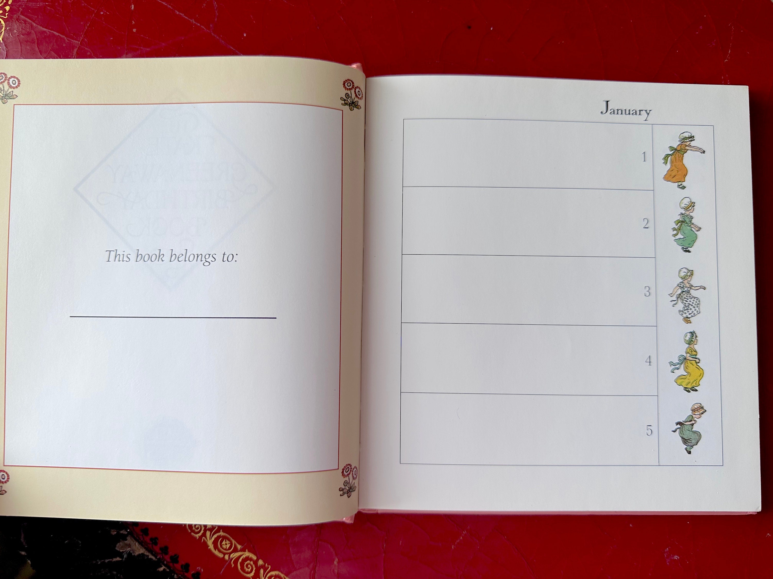 Vintage Kate Greenaway Birthday Book With Kate Greenaway