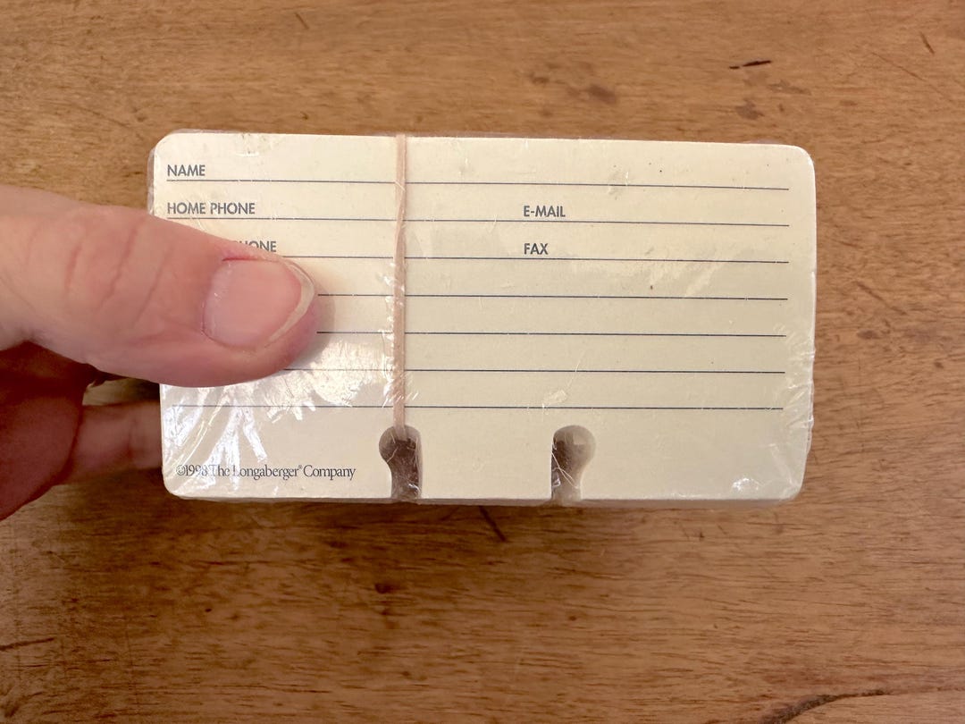 1986 Longaberger Baskets Address Card File Set With Dividers, Unopened ...