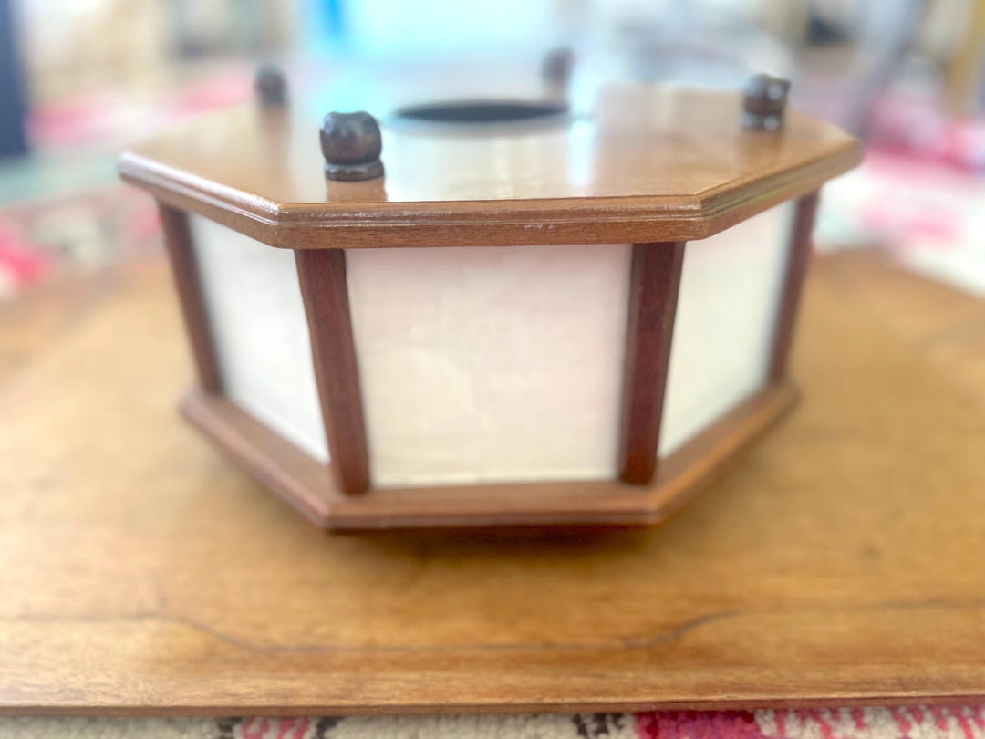 Vintage Wooden Rotating Photo Display With Space for 8 Photos ...