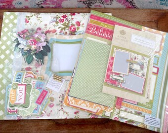 Ana Griffin Floral Scrapbook in Original Shrink Wrap Plus Unopened Floral Scrapbook Kit and Die Cuts