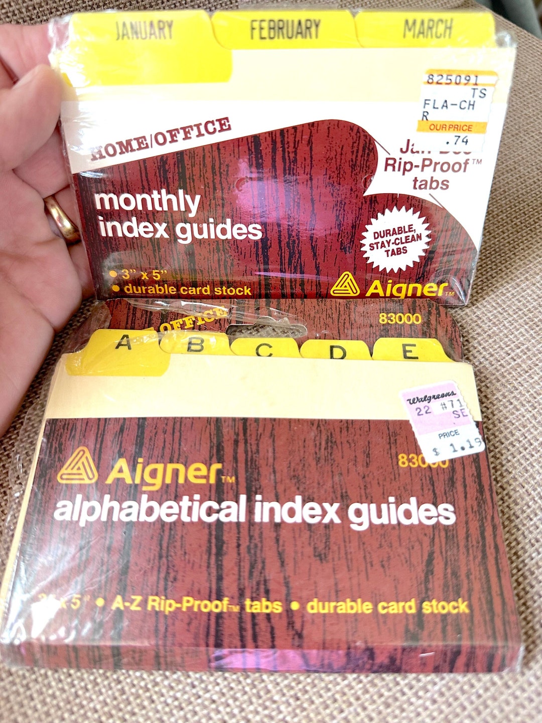 Index Card Divider Sets / 3x 5 Index Card Dividers / Vintage - Etsy