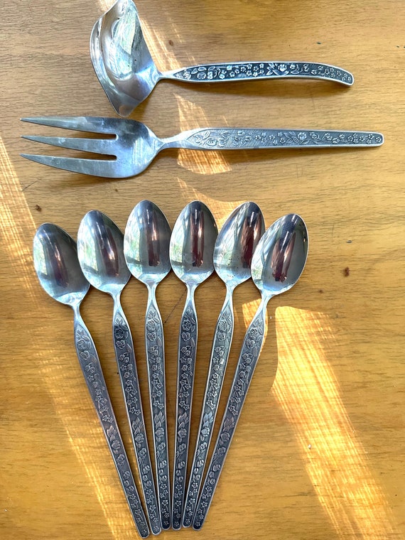 Noritake Sevita Ladle and Meat Fork or Set of Iced Tea Spoons