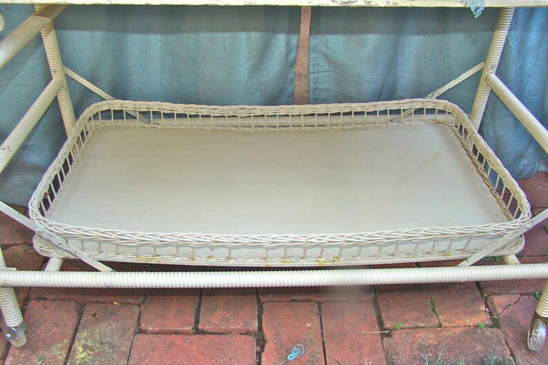 Vintage on Wooden Frame. Wicker. Baby with Etsy