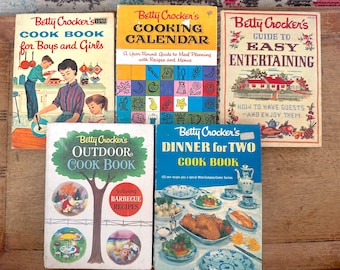 Vintage Betty Crocker Spiral Cookbooks: 1950s Cooking Guides (Lot of 5)