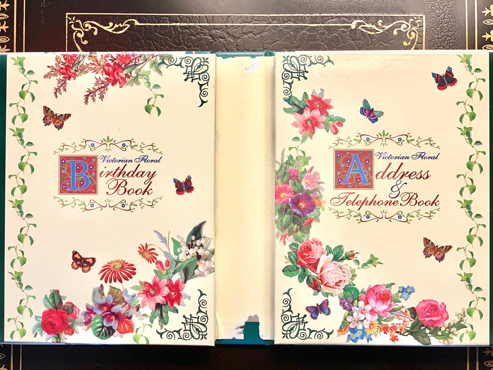 Birthday Book and Address Book Set With Case and Ribbon Tie / Etsy