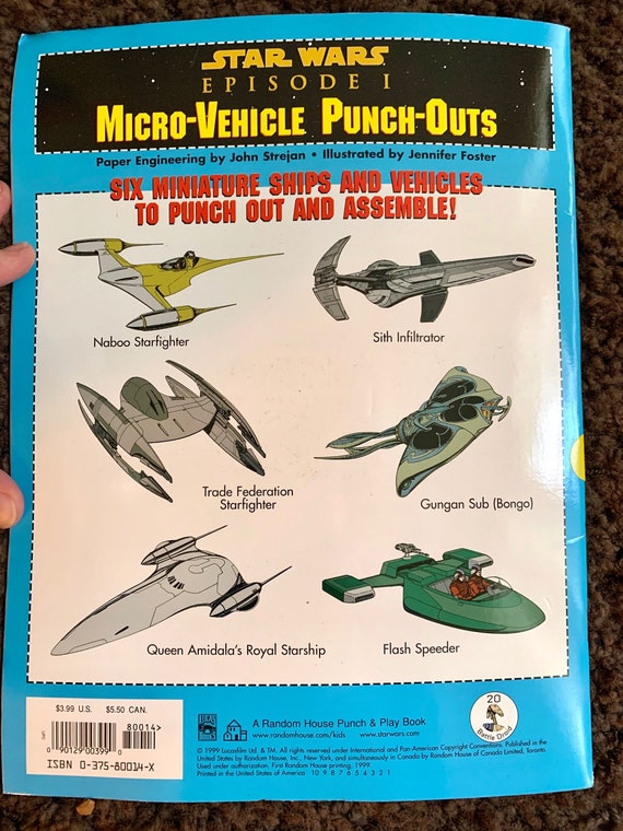 Vintage Star Wars Episode I Punch Out Book, 1999 Starship