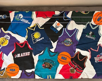 Vintage NBA Curtain Valance, Extra Wide / 84" Wide x 18" Tall