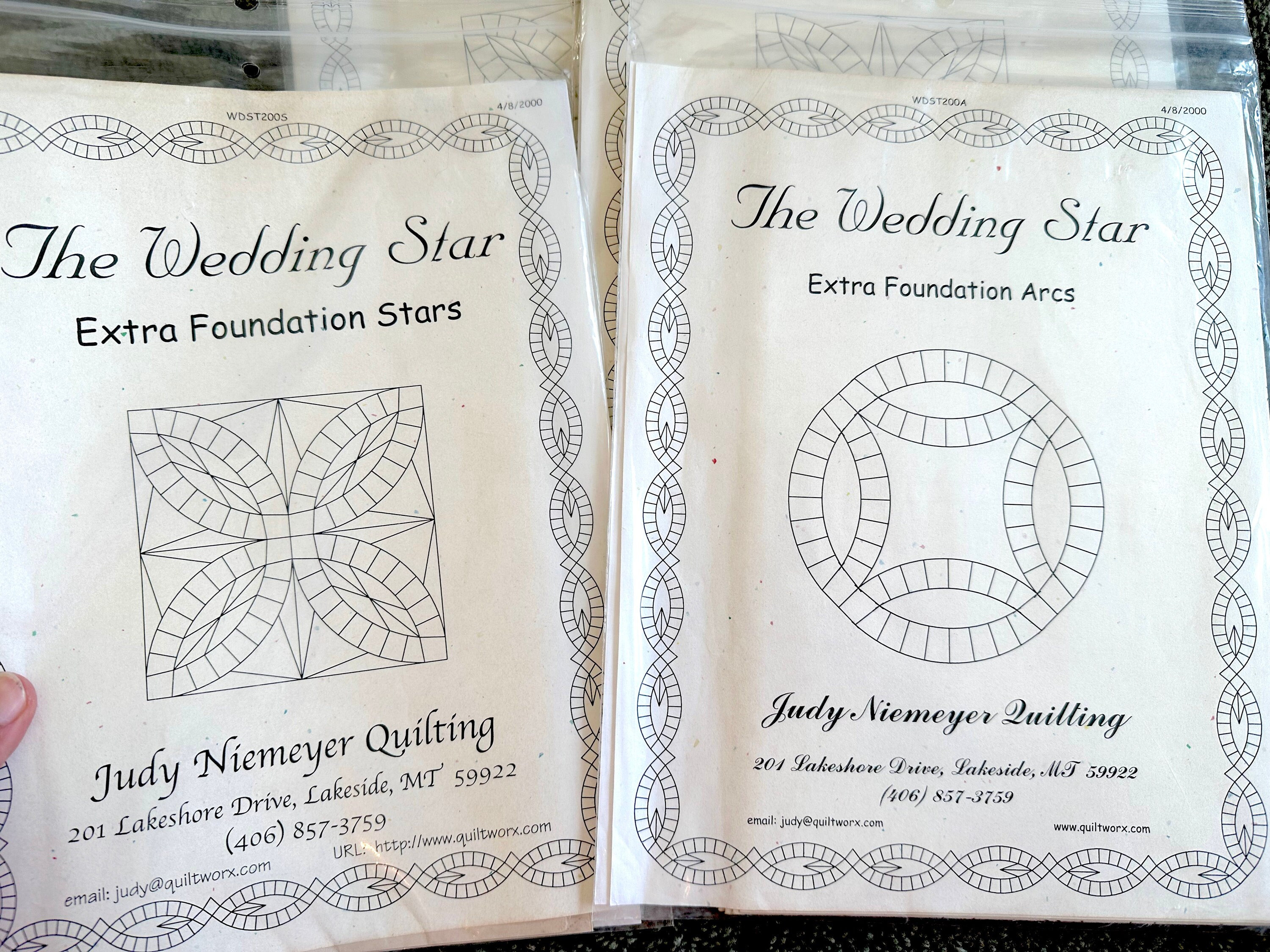 Judy Niemeyer Quilting The Wedding Star Quilt Extra Foundations, Your Choice Stars or Arcs