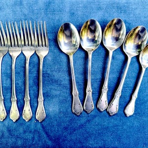 Vintage Northland Rostfrei Abend Stern Muster Extra Gabeln und Löffel