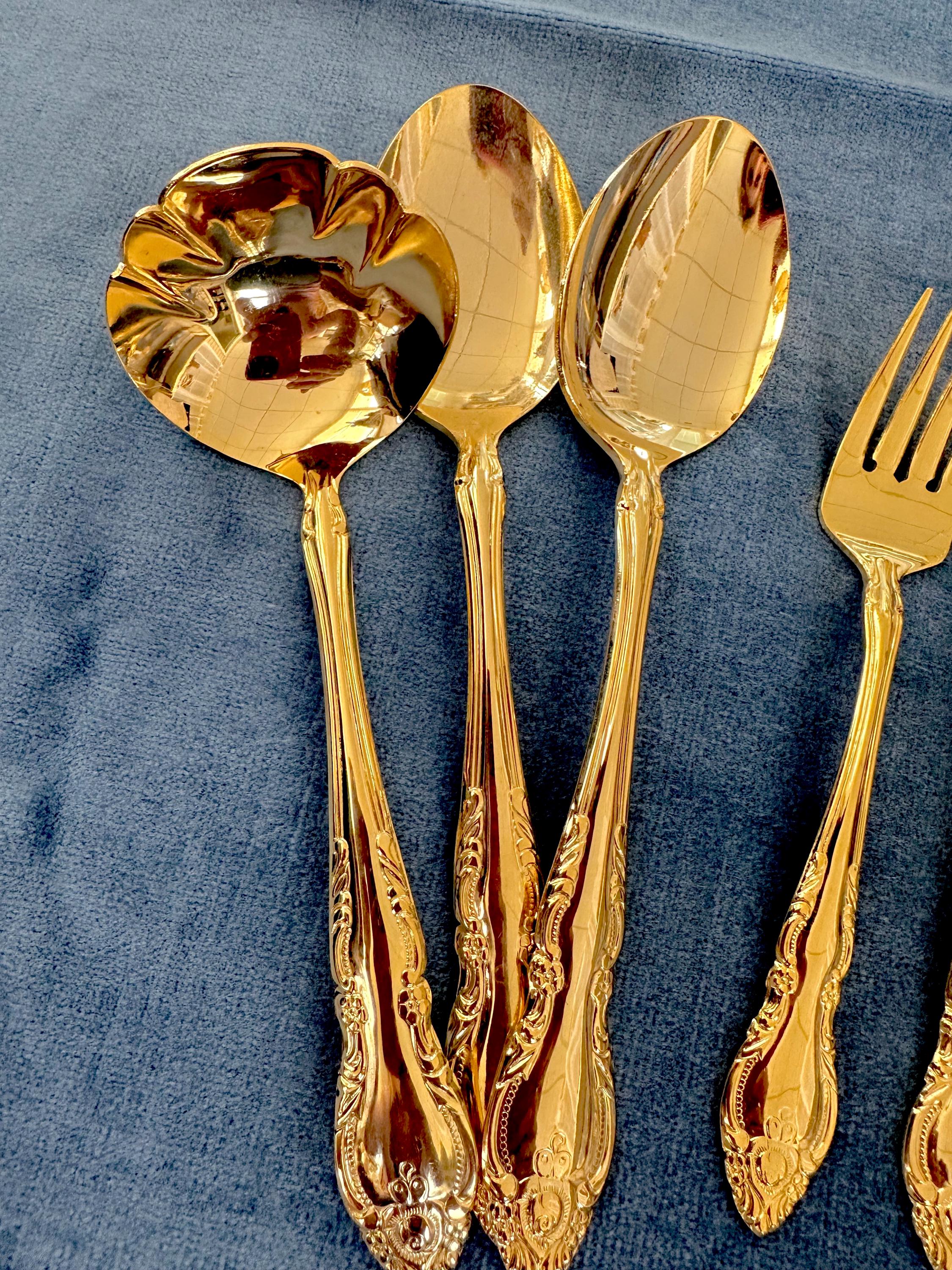 Vintage Gold Plated Northland Stainless Malmaison Japan for 4 OR