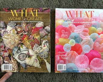Zwei gedruckte Ausgaben von „What Women Create“ / Wunderschöne Zeitschriften zum Durchblättern mit kreativen Frauen: Frühling und Sommer 2022